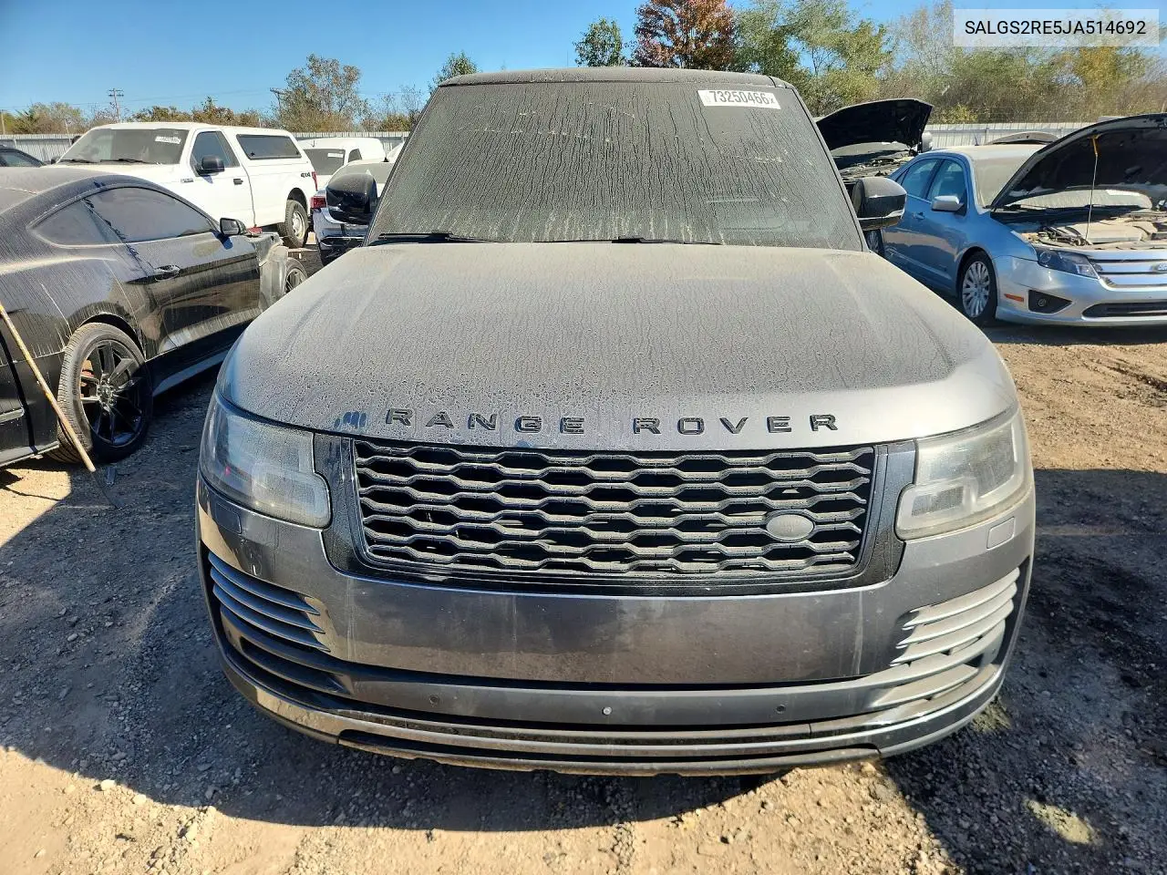 2018 LAND ROVER RANGE ROVER VIN SALGS2RE5JA514692 — фото 5