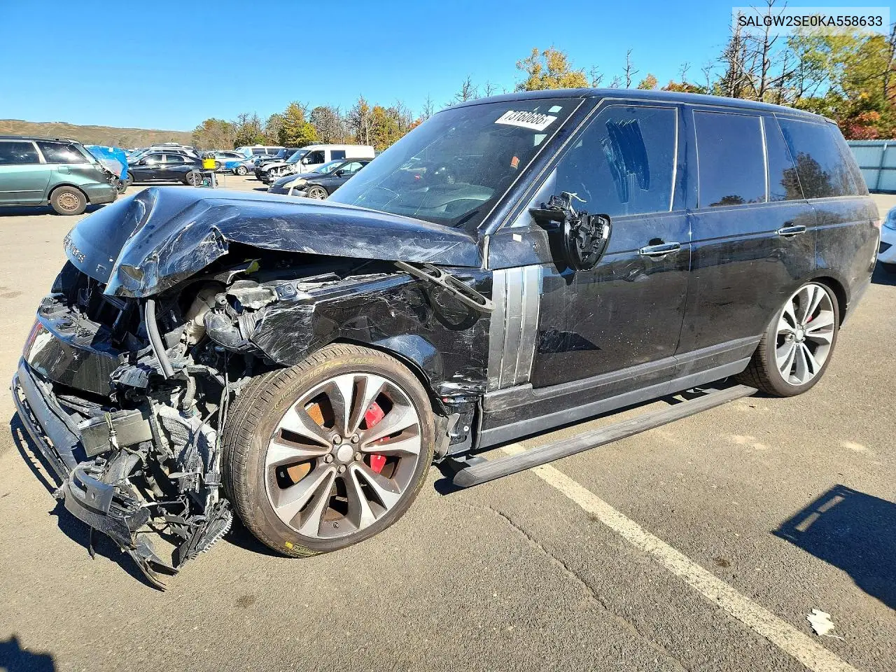 LAND ROVER RANGE ROVER 2019, VIN SALGW2SE0KA558633