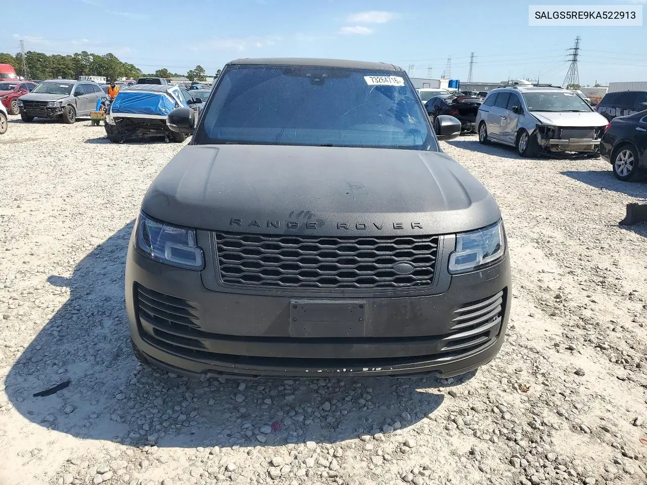 2019 LAND ROVER RANGE ROVER VIN SALGS5RE9KA522913 — фото 5