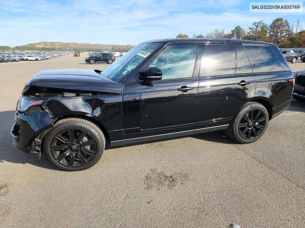 LAND ROVER RANGE ROVER 2019, VIN SALGS2SV5KA533769