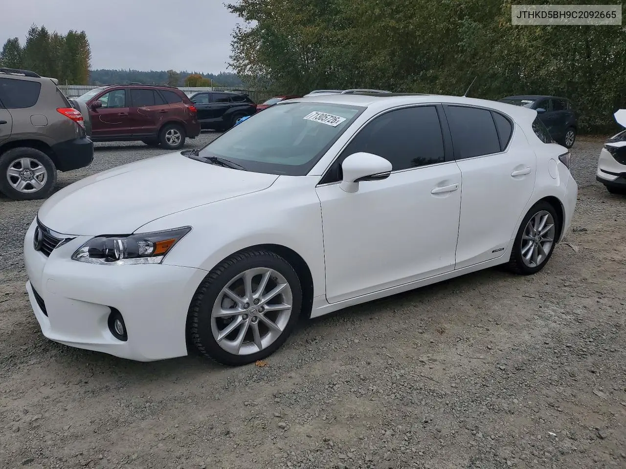 LEXUS CT 2012, VIN JTHKD5BH9C2092665