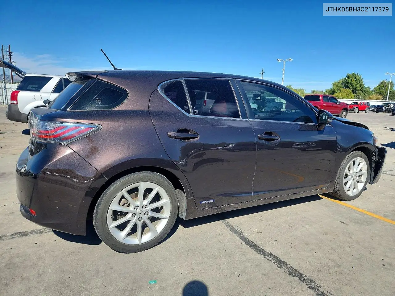 2012 LEXUS CT VIN JTHKD5BH3C2117379 — фото 3