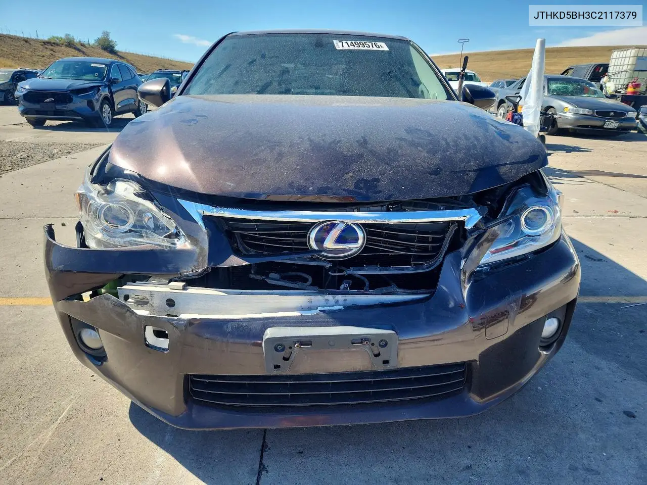 2012 LEXUS CT VIN JTHKD5BH3C2117379 — фото 5