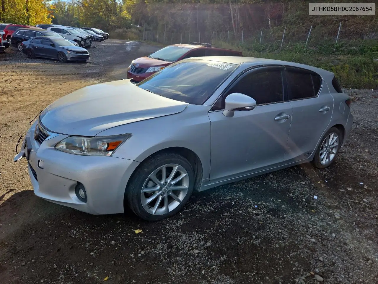 LEXUS CT 2012, VIN JTHKD5BH0C2067654