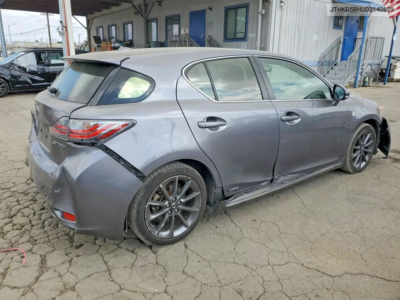 2013 LEXUS CT VIN JTHKD5BH2D2142629 — фото 3