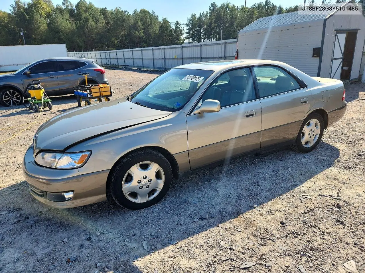 LEXUS ES 2000, VIN JT8BF28G3Y5101485