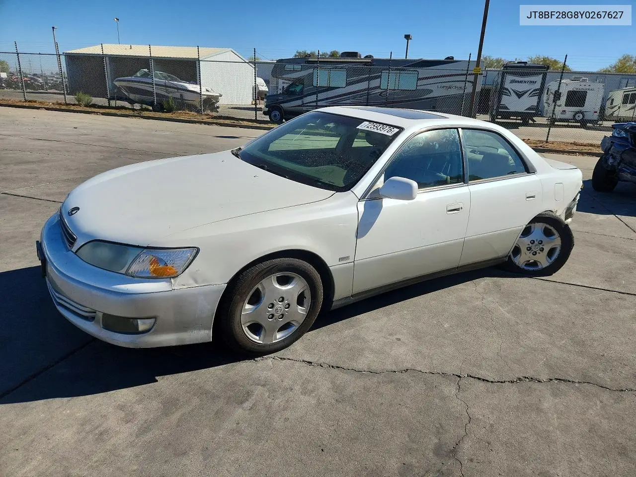 LEXUS ES 2001, VIN JT8BF28G8Y0267627