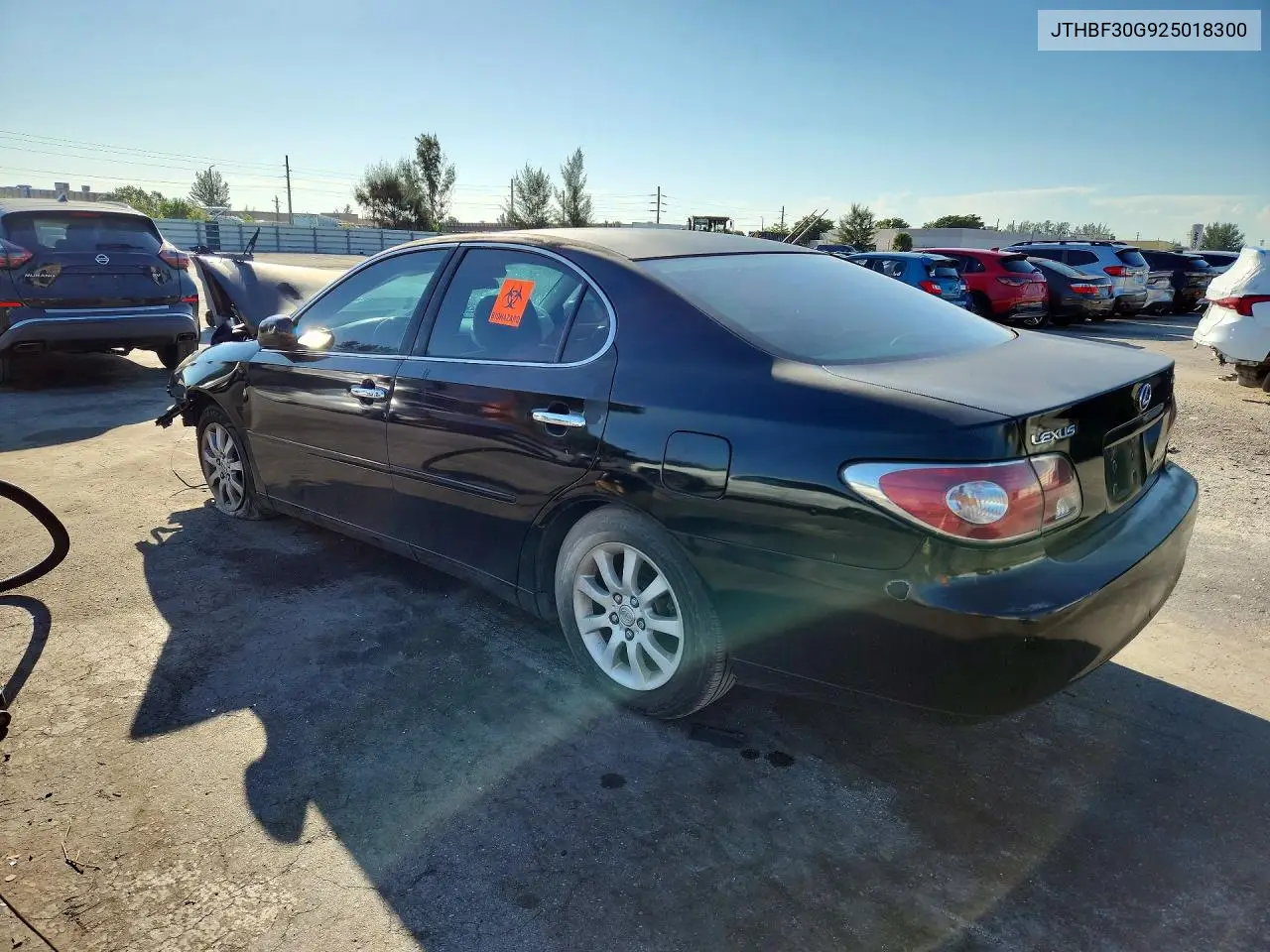 2002 LEXUS ES VIN JTHBF30G925018300 — фото 2