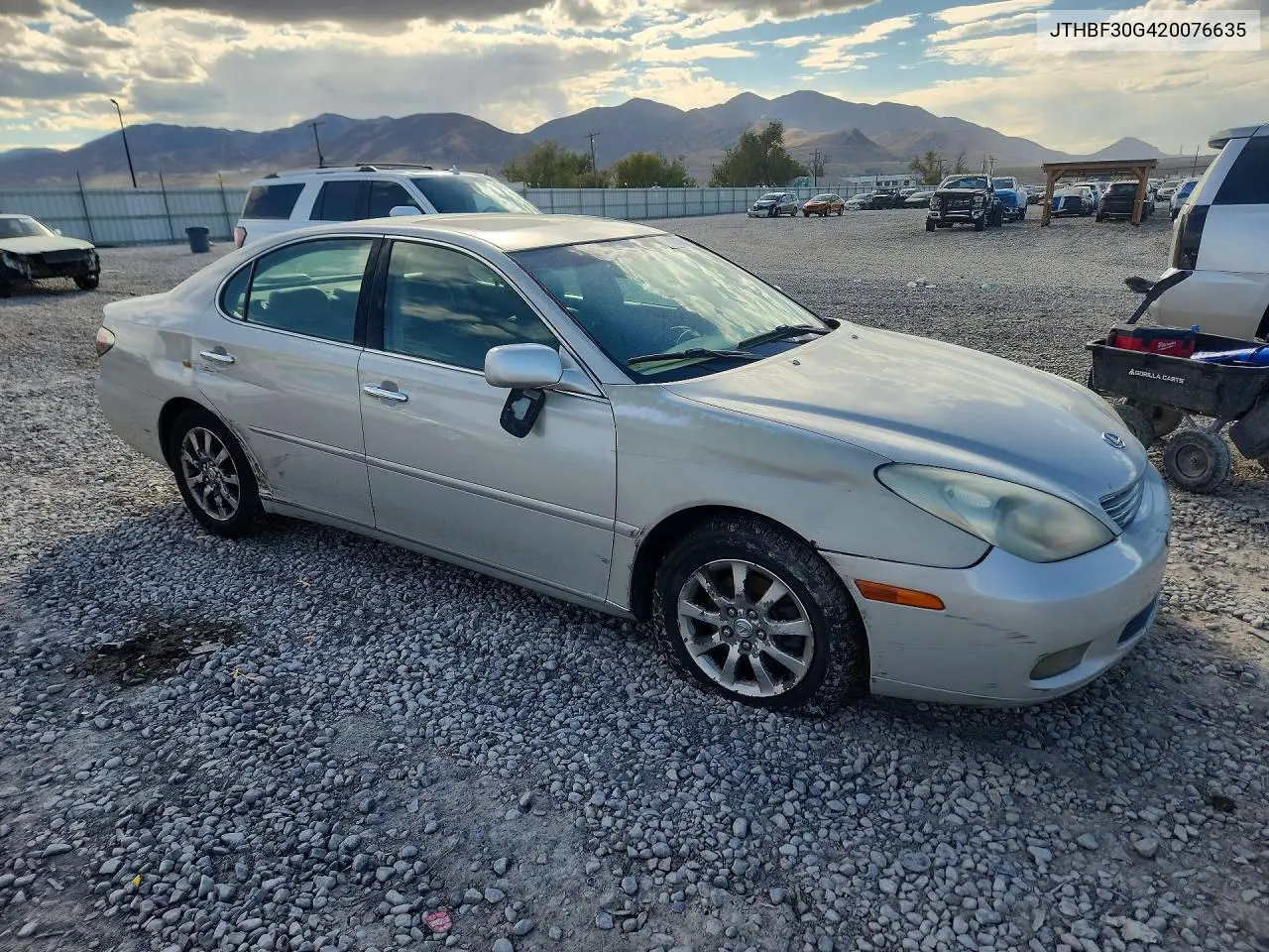 2002 LEXUS ES VIN JTHBF30G420076635 — фото 4