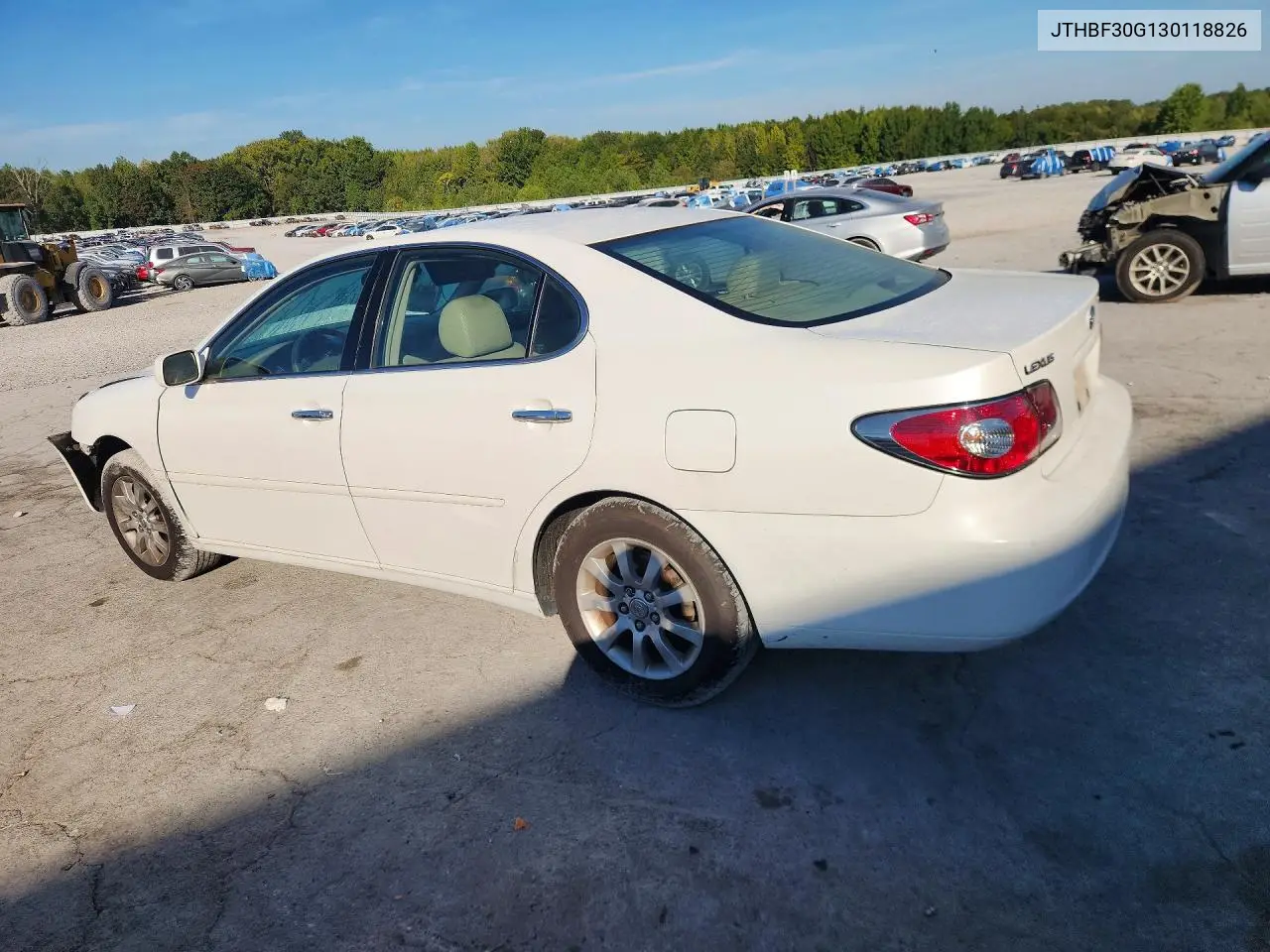 2003 LEXUS ES VIN JTHBF30G130118826 — фото 2