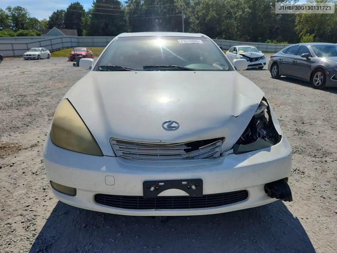 2003 LEXUS ES VIN JTHBF30G130131723 — фото 5