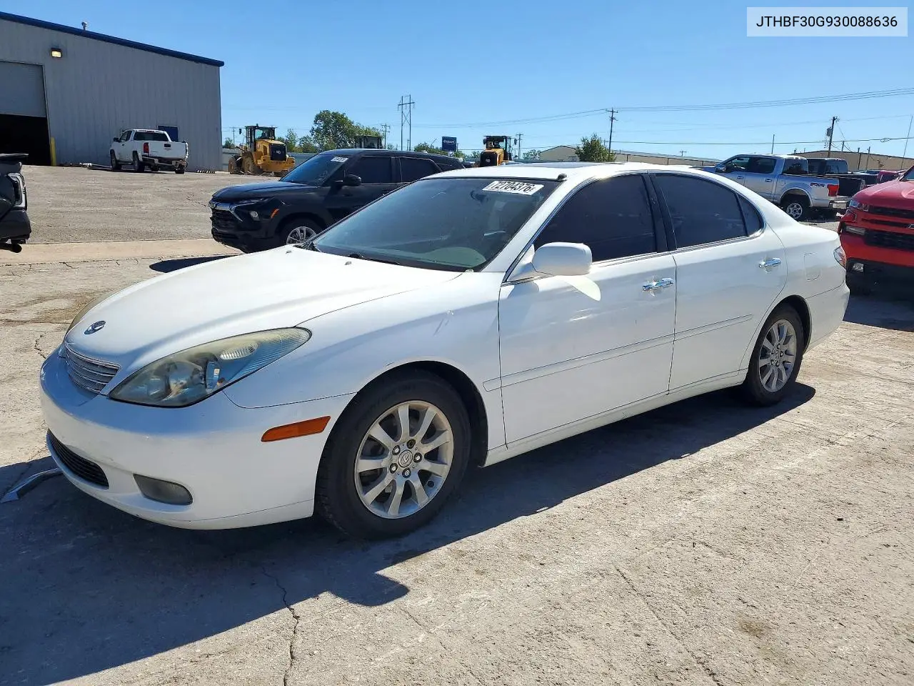 LEXUS ES 2003, VIN JTHBF30G930088636