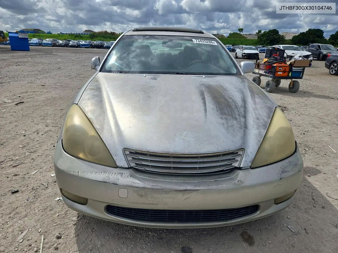 2003 LEXUS ES VIN JTHBF30GX30104746 — фото 5