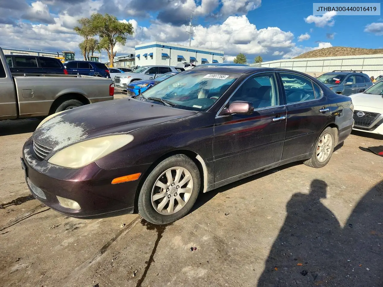 LEXUS ES 2004, VIN JTHBA30G440016419