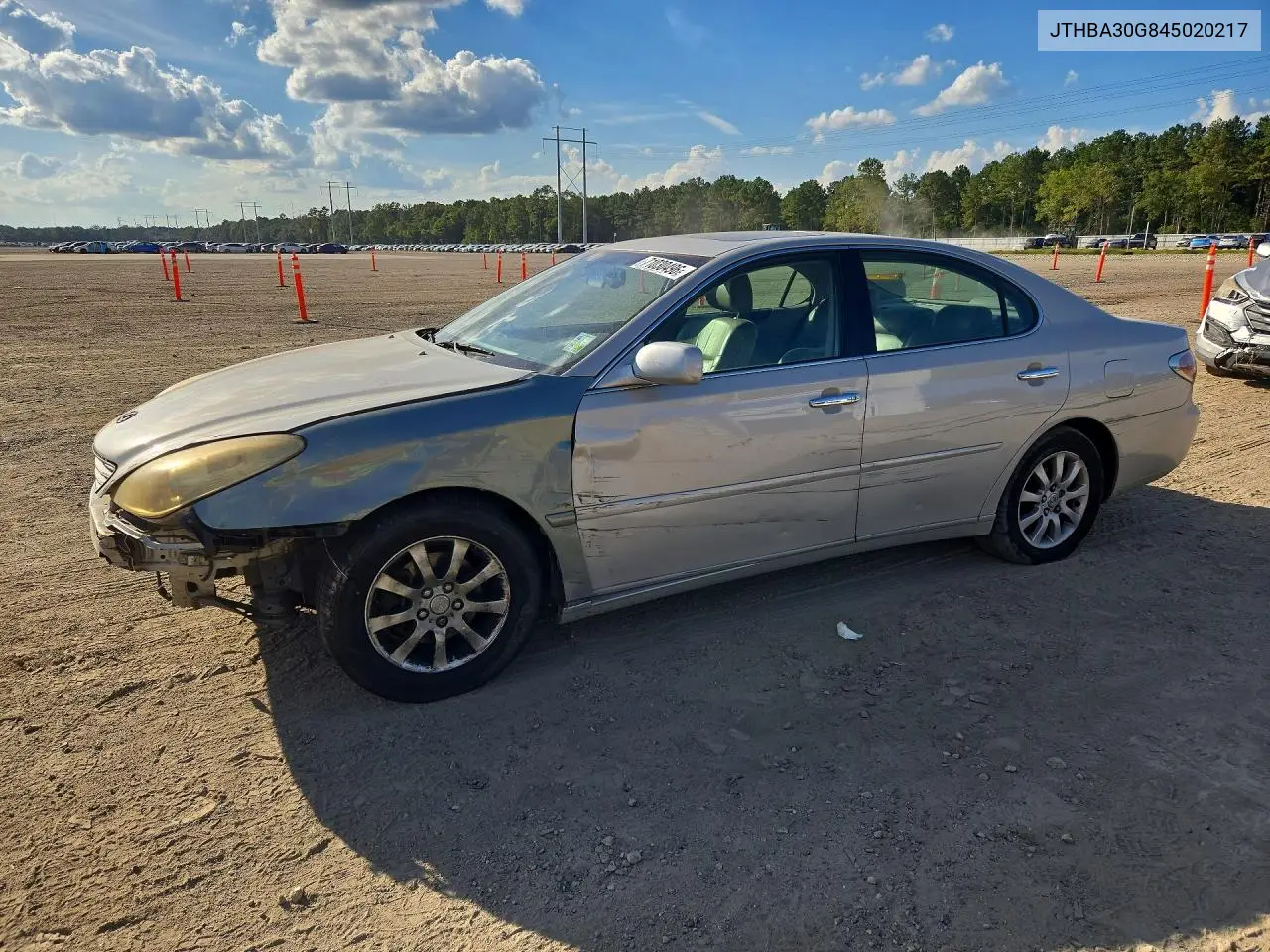 LEXUS ES 2004, VIN JTHBA30G845020217
