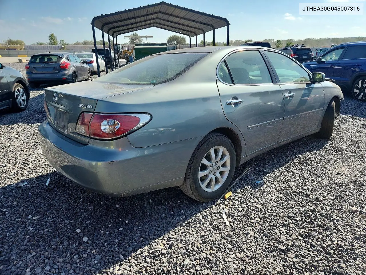 2004 LEXUS ES VIN JTHBA30G045007316 — фото 3