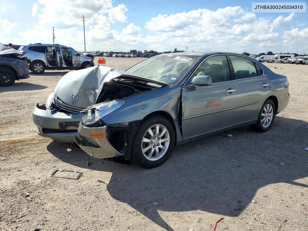 LEXUS ES 2004, VIN JTHBA30G245034310
