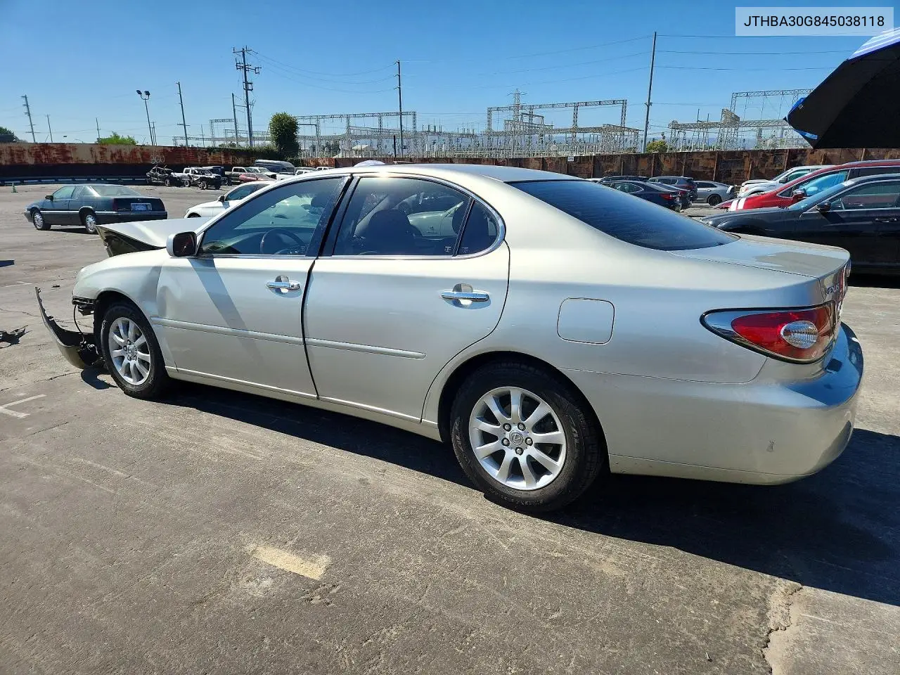 2004 LEXUS ES VIN JTHBA30G845038118 — фото 2
