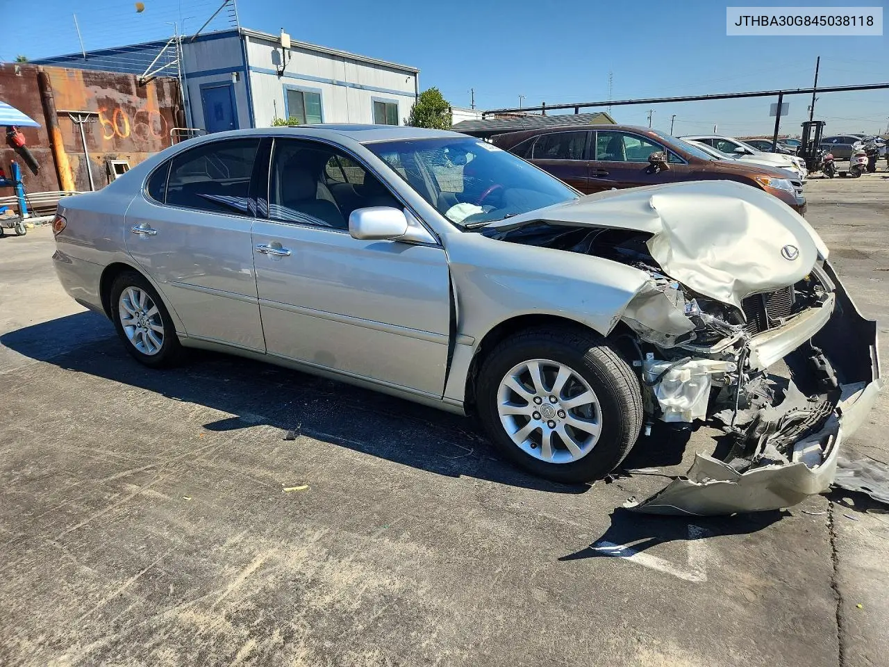 2004 LEXUS ES VIN JTHBA30G845038118 — фото 4