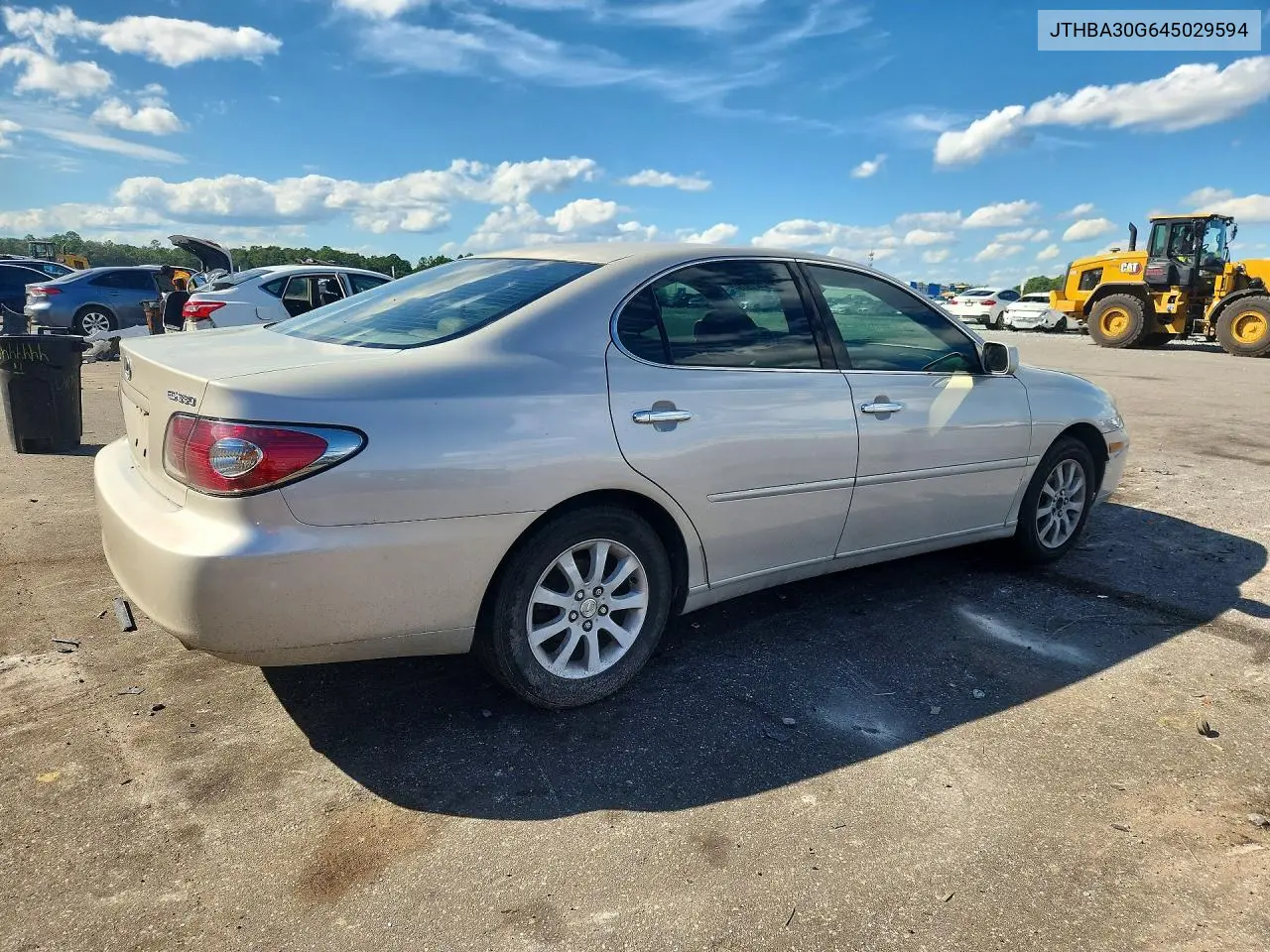2004 LEXUS ES VIN JTHBA30G645029594 — фото 3
