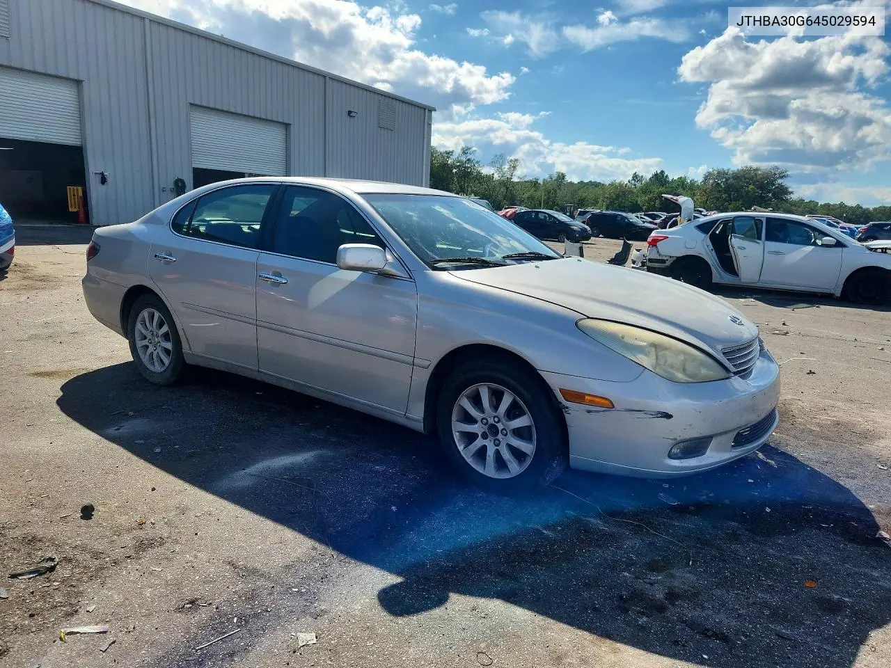 2004 LEXUS ES VIN JTHBA30G645029594 — фото 4