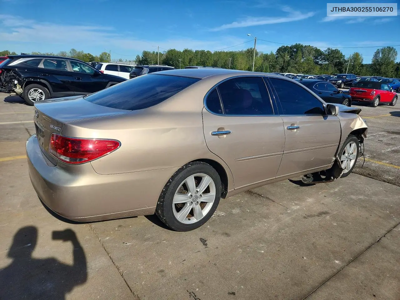 2005 LEXUS ES VIN JTHBA30G255106270 — фото 3