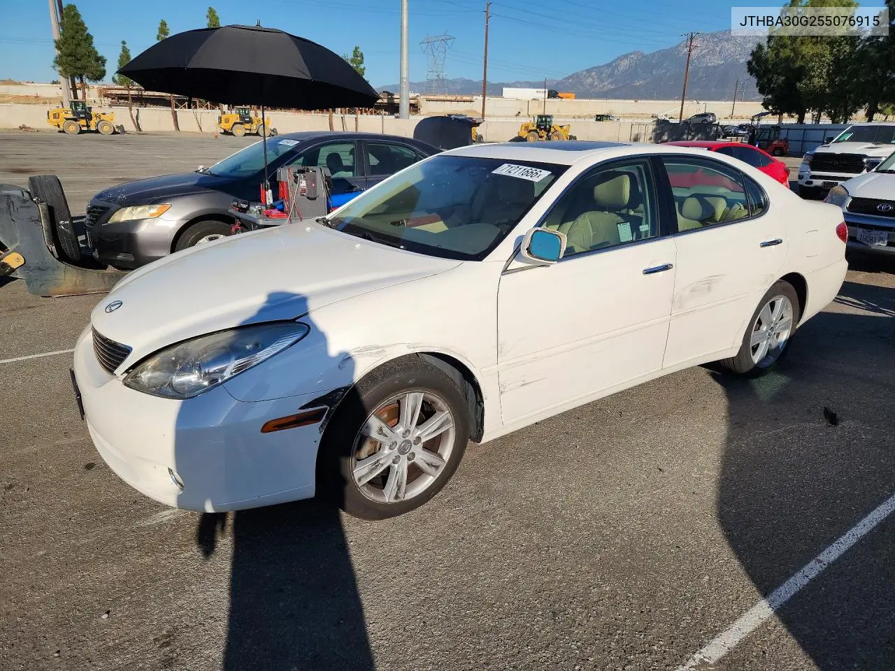 LEXUS ES 2005, VIN JTHBA30G255076915