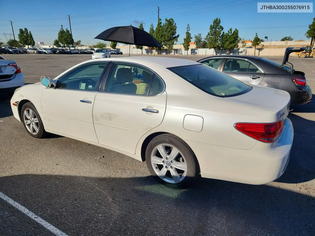 2005 LEXUS ES VIN JTHBA30G255076915 — фото 2