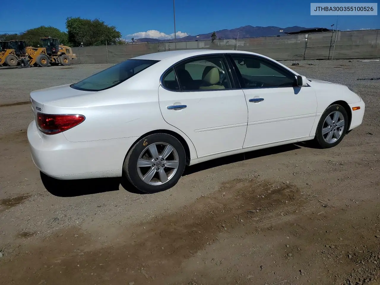 2005 LEXUS ES VIN JTHBA30G355100526 — фото 3