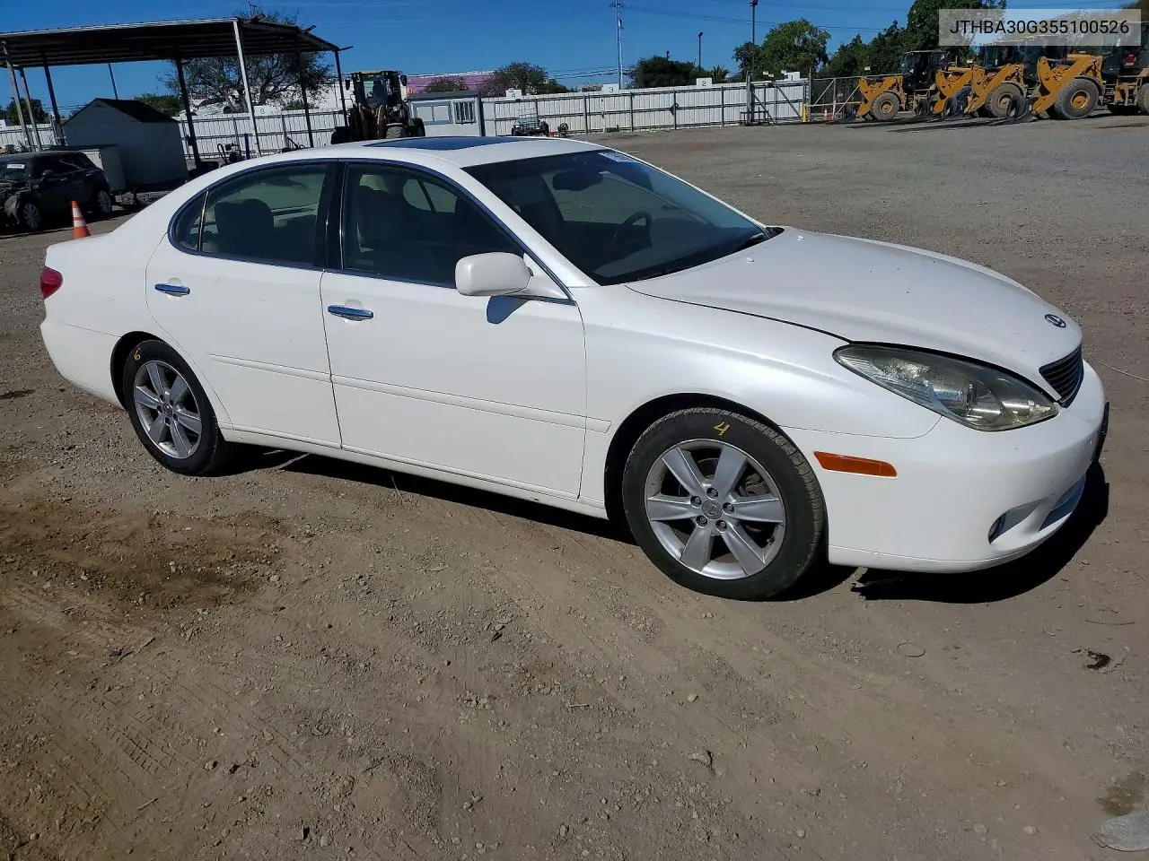 2005 LEXUS ES VIN JTHBA30G355100526 — фото 4