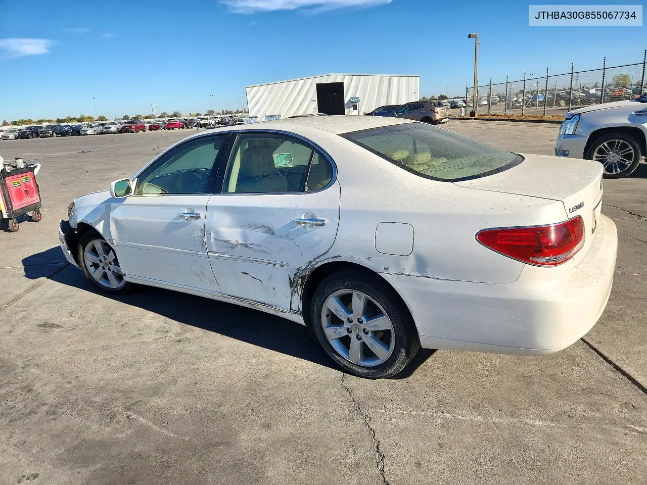 2005 LEXUS ES VIN JTHBA30G855067734 — фото 2
