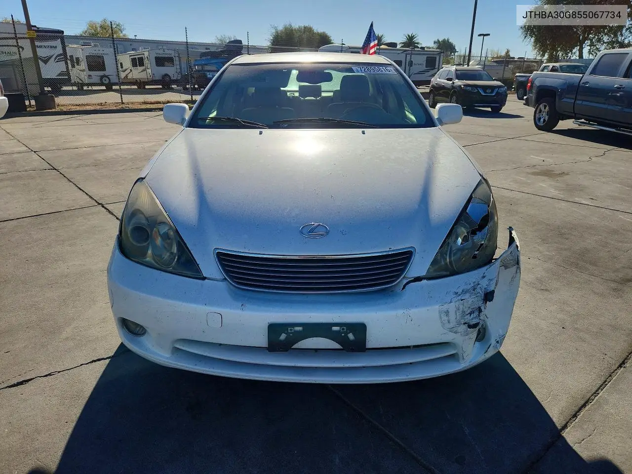 2005 LEXUS ES VIN JTHBA30G855067734 — фото 5