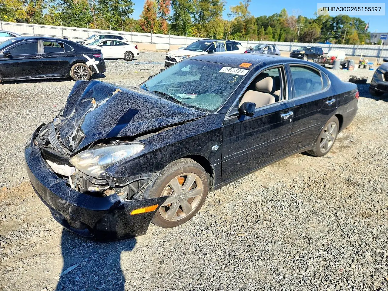 LEXUS ES 2006, VIN JTHBA30G265155597