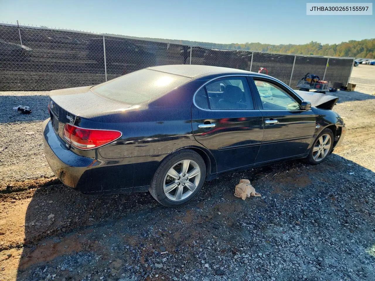 2006 LEXUS ES VIN JTHBA30G265155597 — фото 3