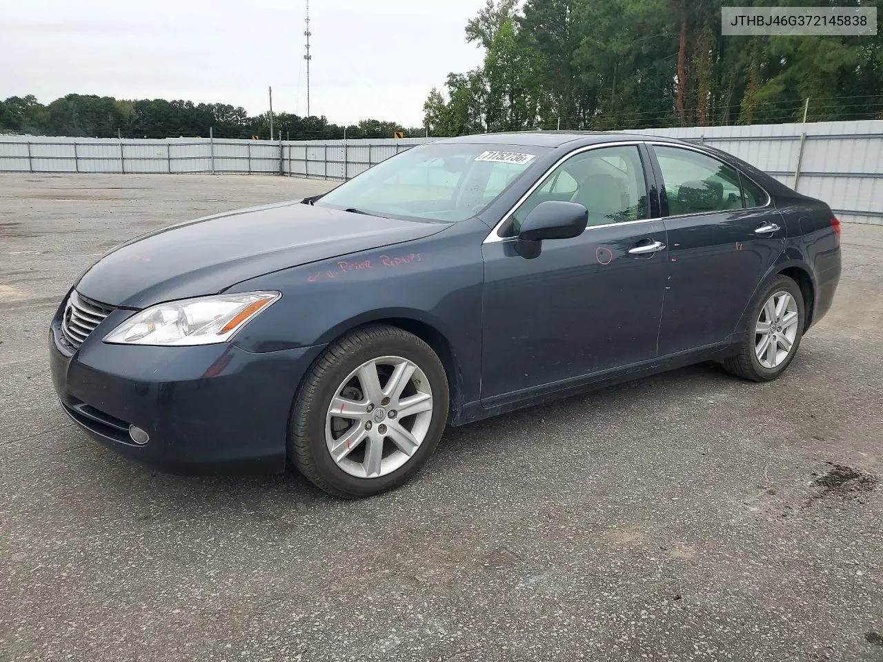 LEXUS ES 2007, VIN JTHBJ46G372145838