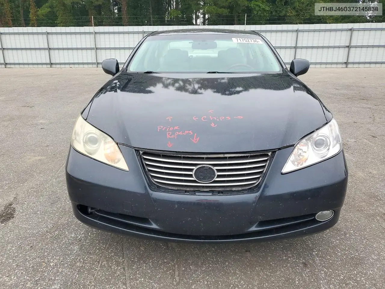 2007 LEXUS ES VIN JTHBJ46G372145838 — фото 5
