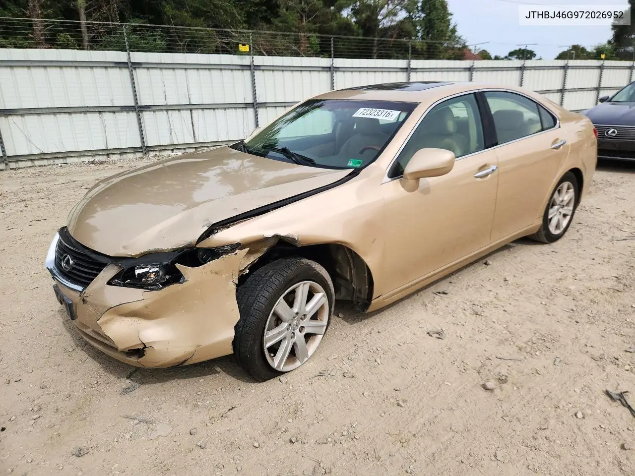 LEXUS ES 2007, VIN JTHBJ46G972026952