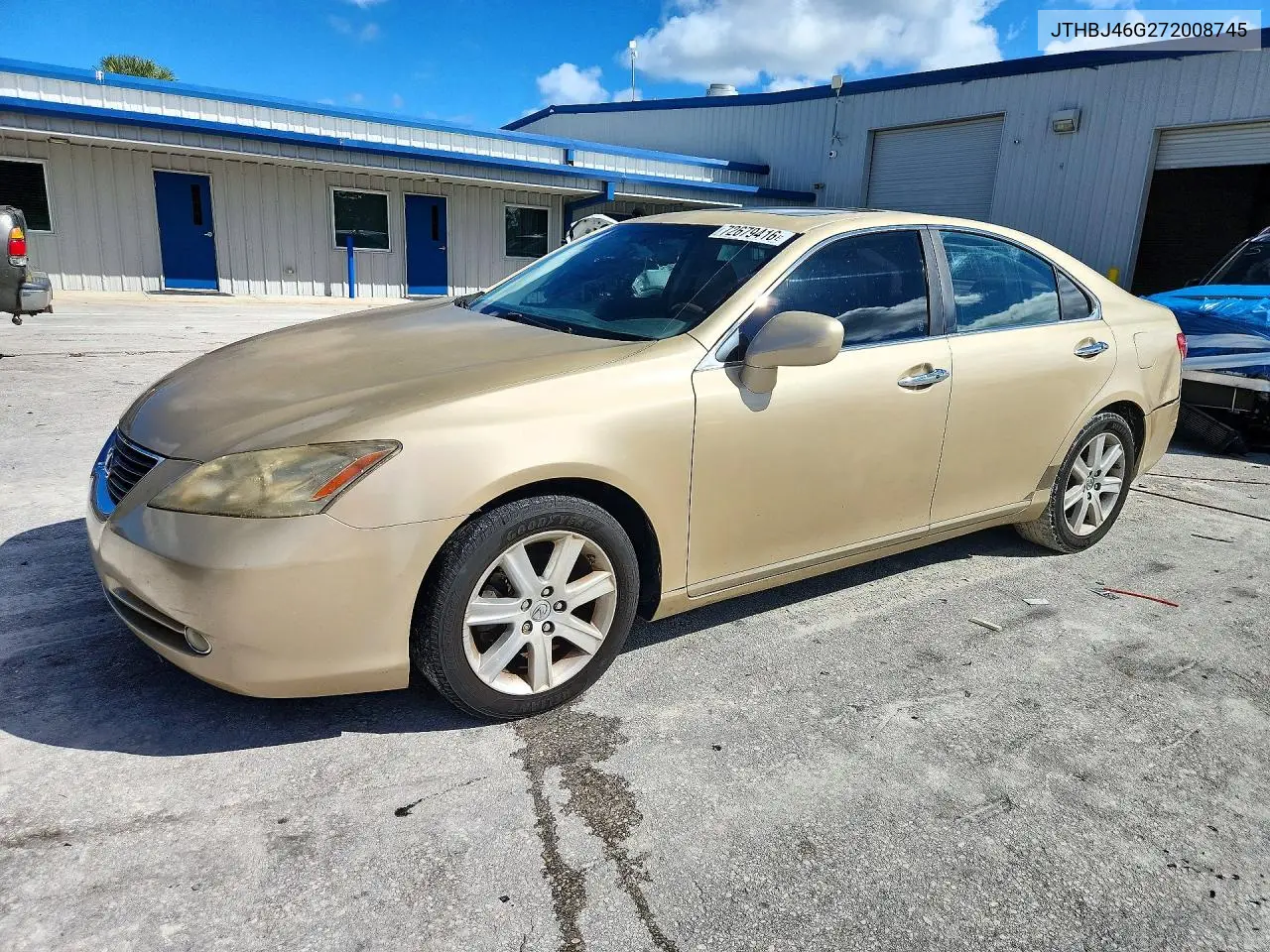 LEXUS ES 2007, VIN JTHBJ46G272008745