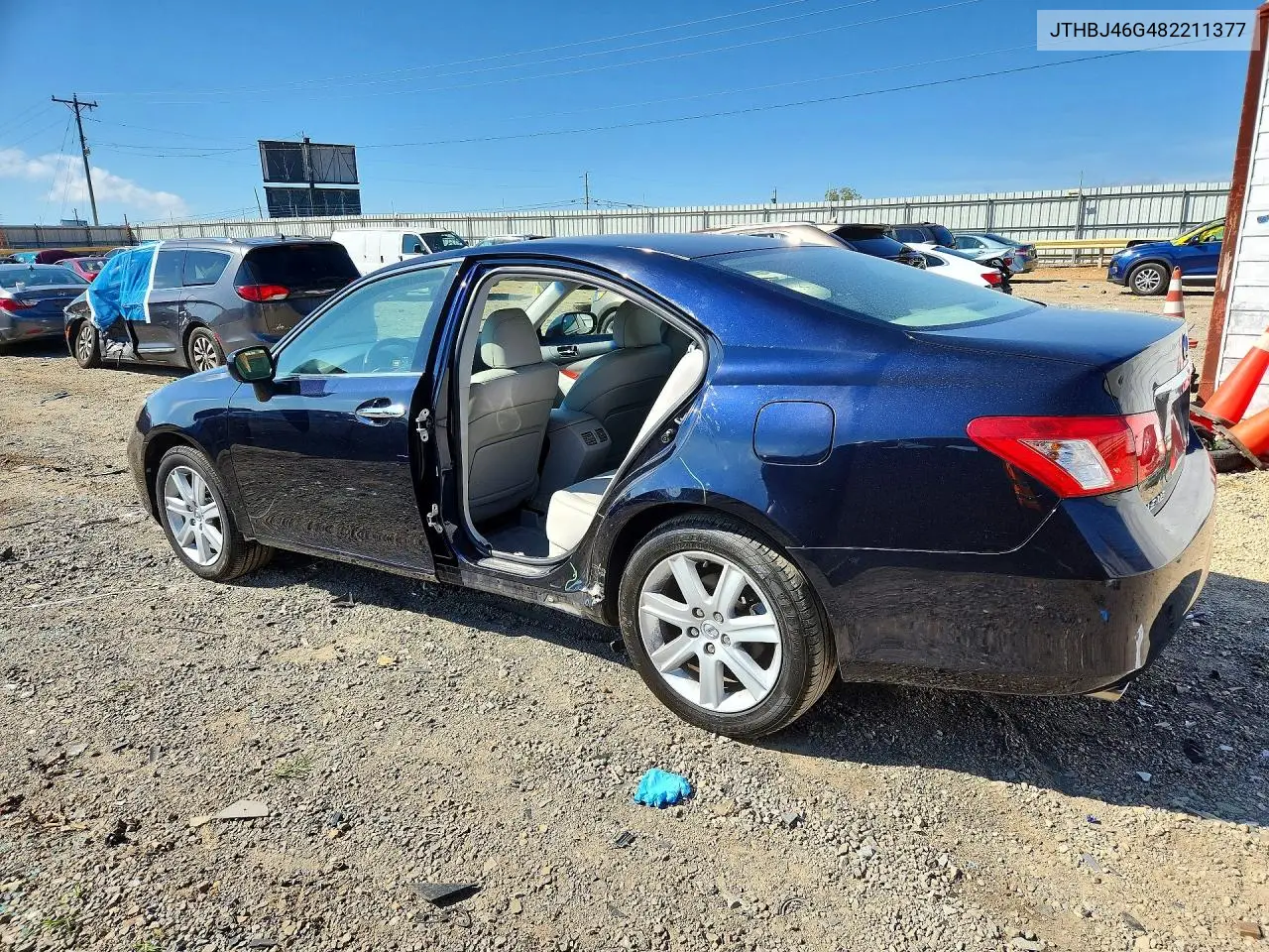 2008 LEXUS ES VIN JTHBJ46G482211377 — фото 2
