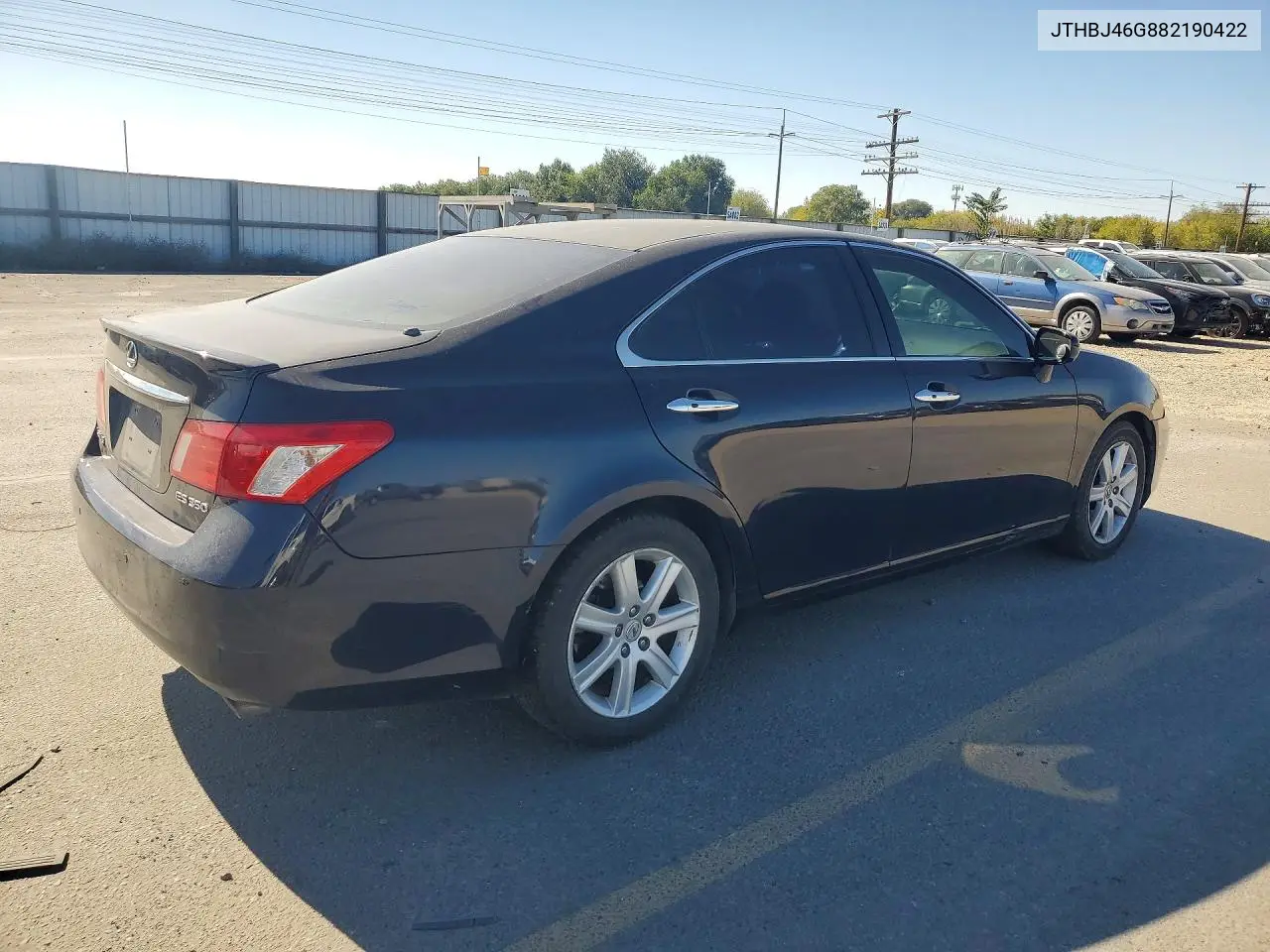 2008 LEXUS ES VIN JTHBJ46G882190422 — фото 3