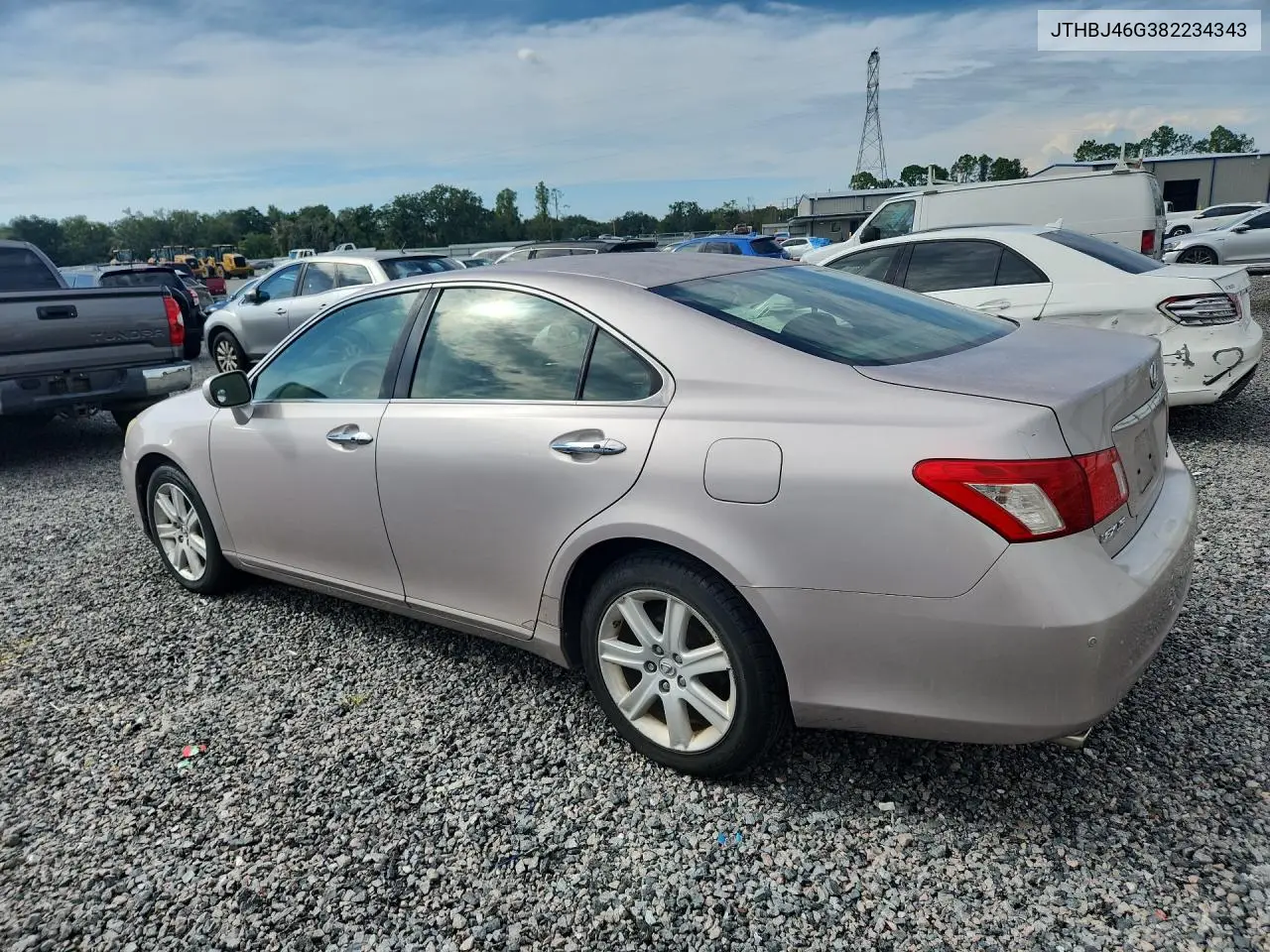 2008 LEXUS ES VIN JTHBJ46G382234343 — фото 2