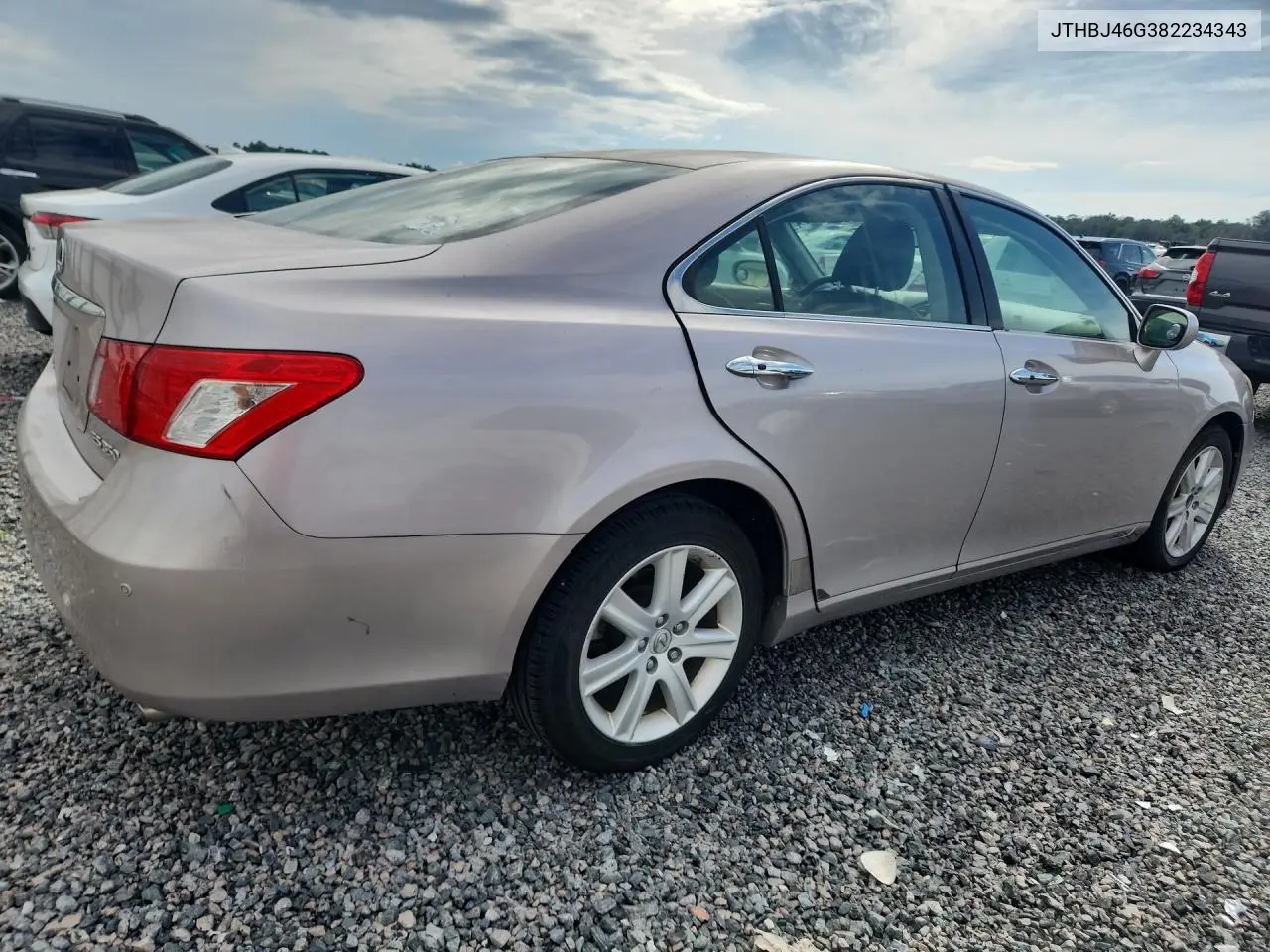 2008 LEXUS ES VIN JTHBJ46G382234343 — фото 3