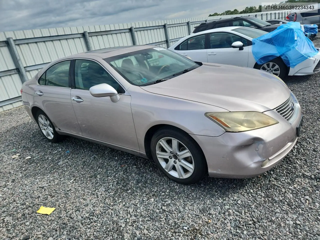 2008 LEXUS ES VIN JTHBJ46G382234343 — фото 4