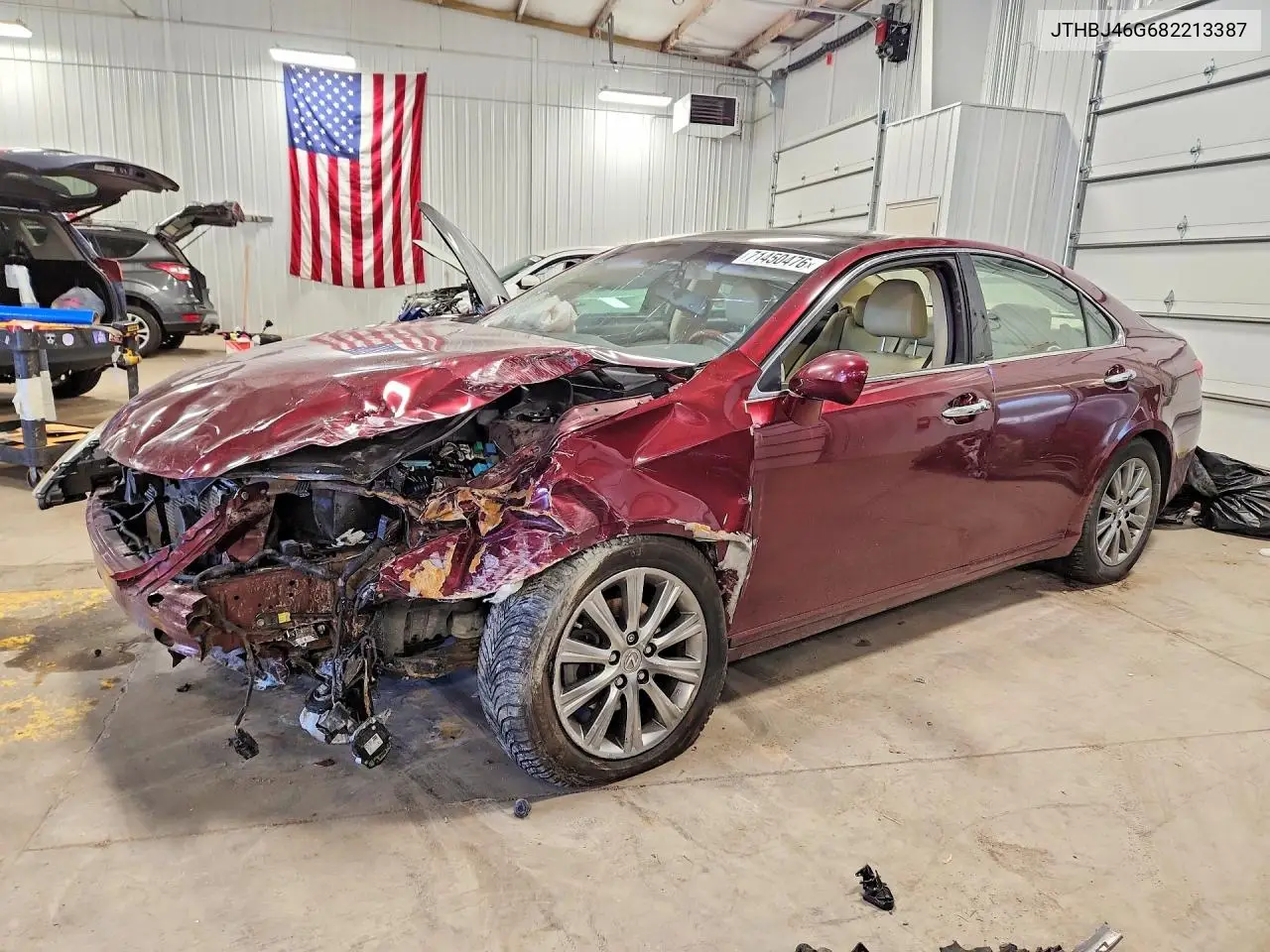 LEXUS ES 2008, VIN JTHBJ46G682213387