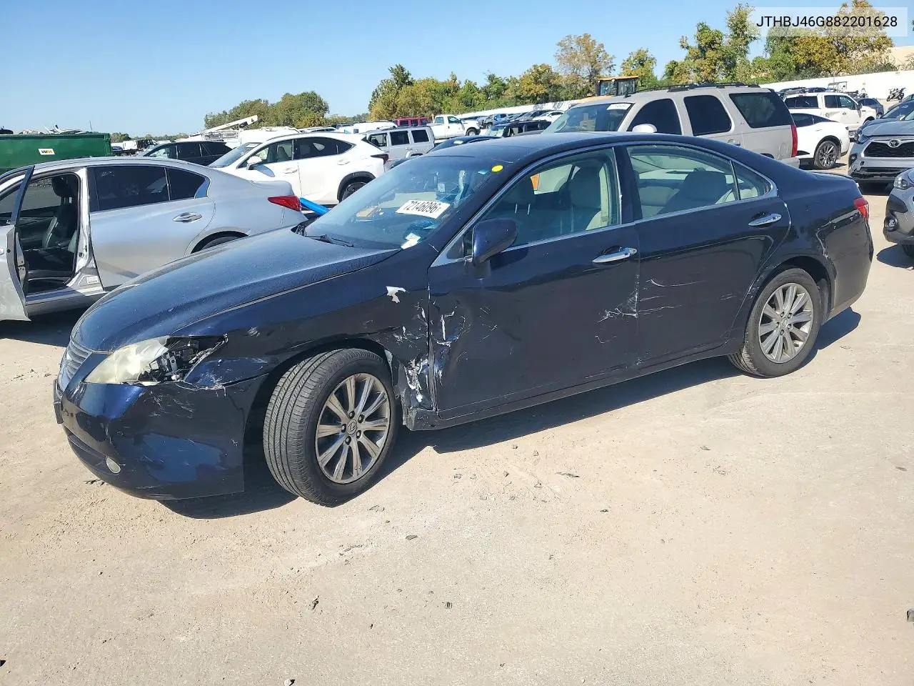 LEXUS ES 2008, VIN JTHBJ46G882201628