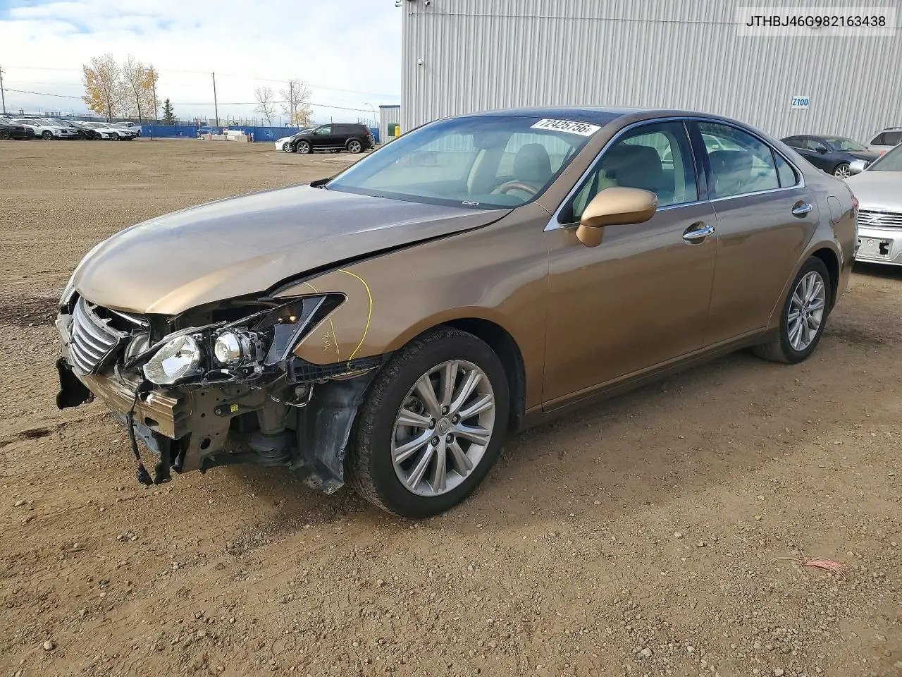 LEXUS ES 2008, VIN JTHBJ46G982163438