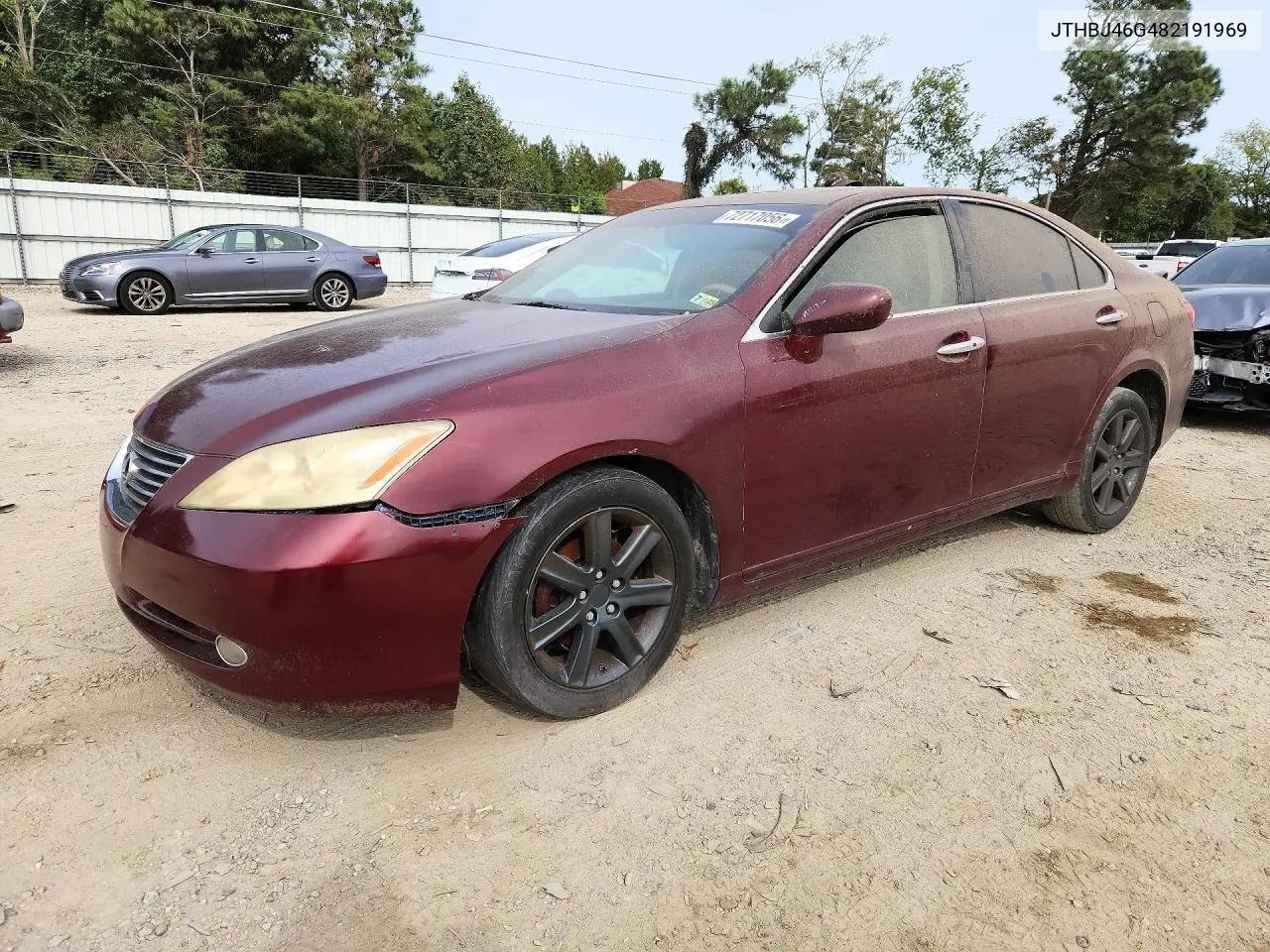 LEXUS ES 2008, VIN JTHBJ46G482191969
