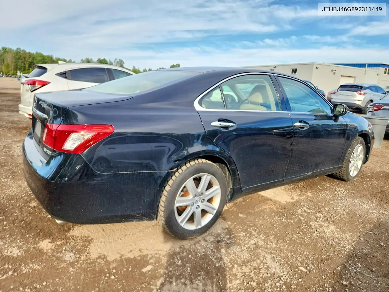 2009 LEXUS ES VIN JTHBJ46G892311449 — фото 3
