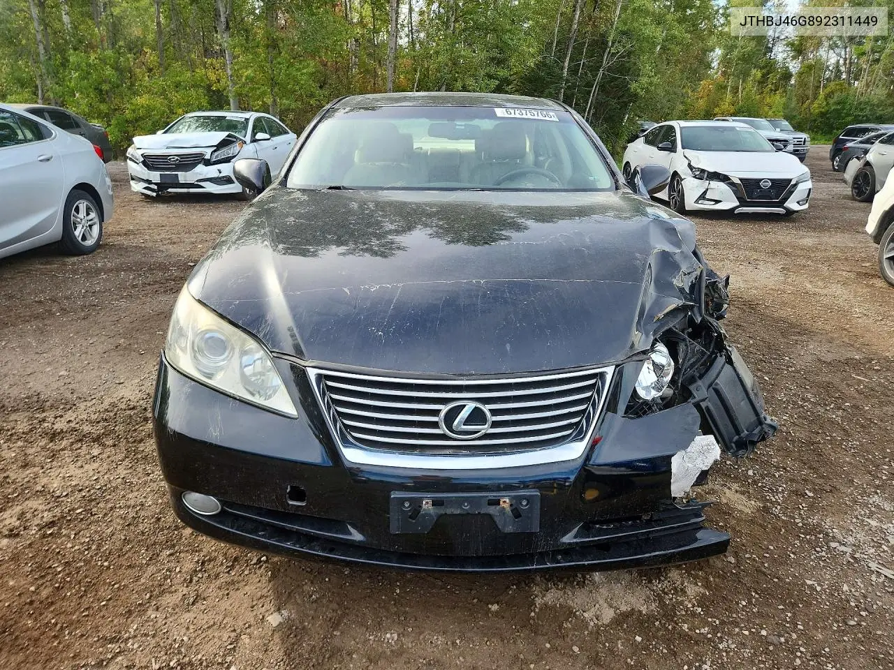 2009 LEXUS ES VIN JTHBJ46G892311449 — фото 5