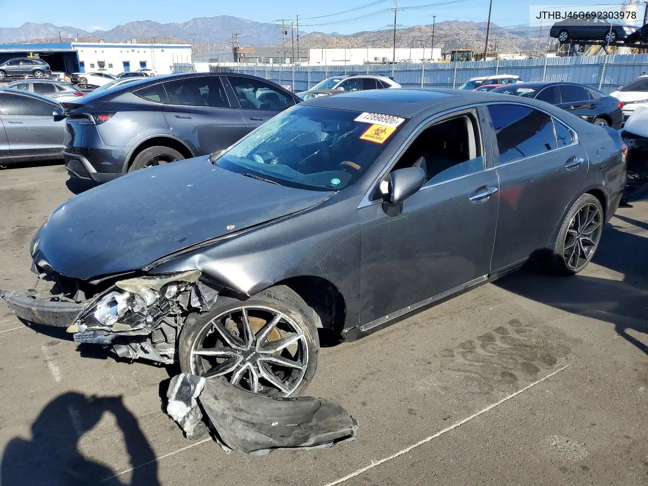 LEXUS ES 2009, VIN JTHBJ46G692303978